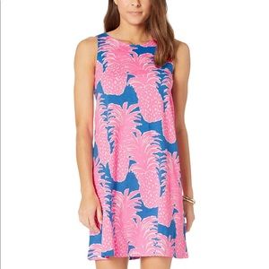 Lilly Pulitzer Kristen Swing Dress Blue Haven Little Flamenco Size Large